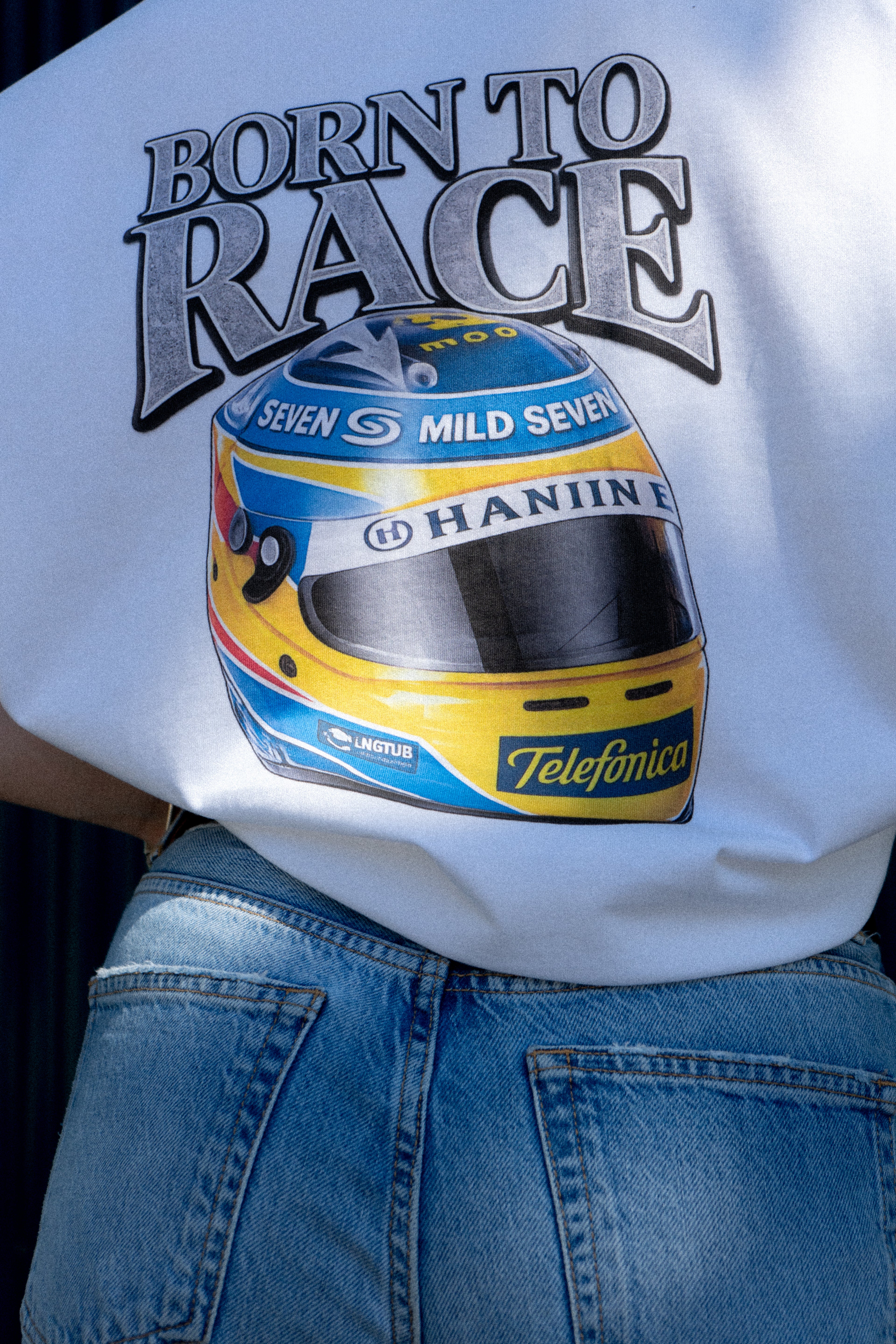 Camiseta Blanca "Born to Race"