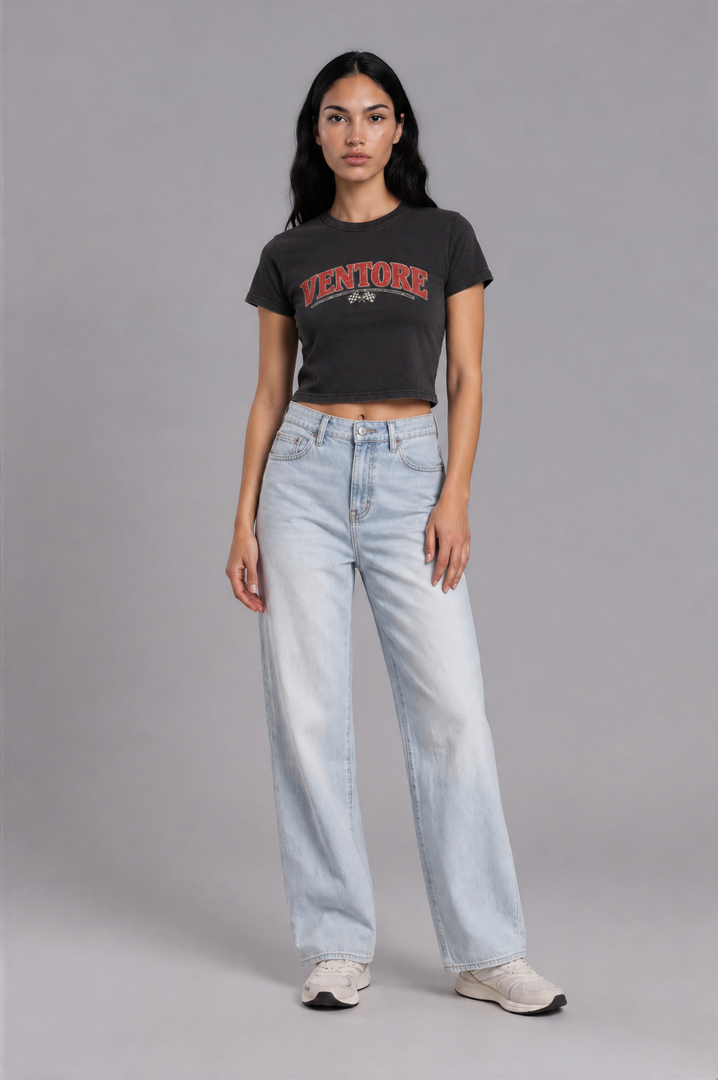VENTORE "Checkered Flag" Women's Baby Tee