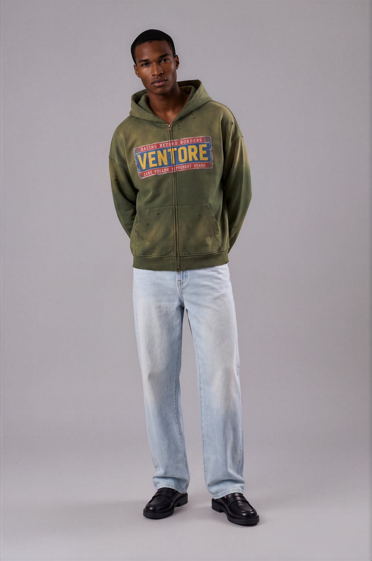 VENTORE "Shanghai License Plate" Oversized Heavyweight Hoodie